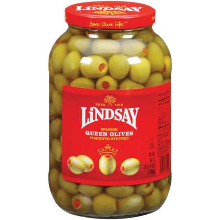 LINDSAY 80/90 Stuff Green Olives 84 oz., PK4 A003887